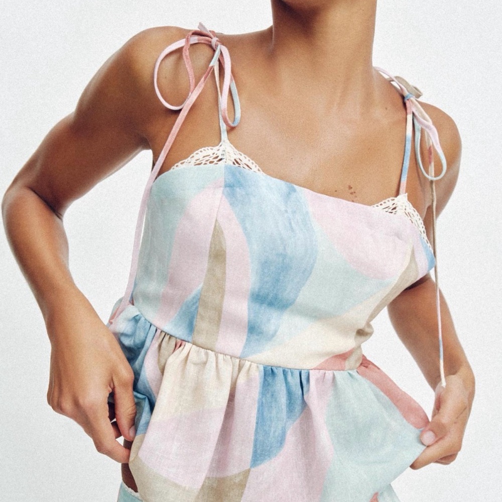 Zara Tie Strap Crop Top